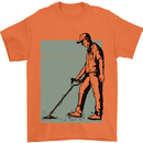 A Man Metal Detecting Detector Detect Mens T-Shirt 100% Cotton Orange