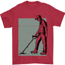 A Man Metal Detecting Detector Detect Mens T-Shirt 100% Cotton Red