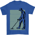 A Man Metal Detecting Detector Detect Mens T-Shirt 100% Cotton Royal Blue