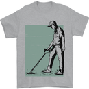 A Man Metal Detecting Detector Detect Mens T-Shirt 100% Cotton Sports Grey