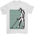 A Man Metal Detecting Detector Detect Mens T-Shirt 100% Cotton White
