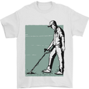 A Man Metal Detecting Detector Detect Mens T-Shirt 100% Cotton White