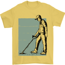 A Man Metal Detecting Detector Detect Mens T-Shirt 100% Cotton Yellow