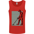 A Man Metal Detecting Detector Detect Mens Vest Tank Top Red