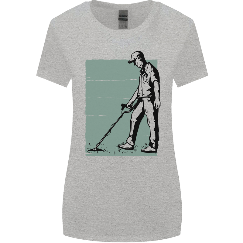 A Man Metal Detecting Detector Detect Womens Wider Cut T-Shirt Sports Grey