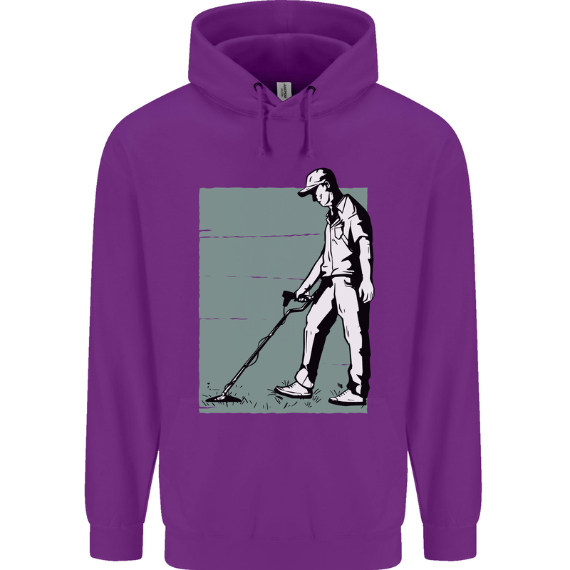 A Man Metal Detecting Detector Mens 80% Cotton Hoodie Purple