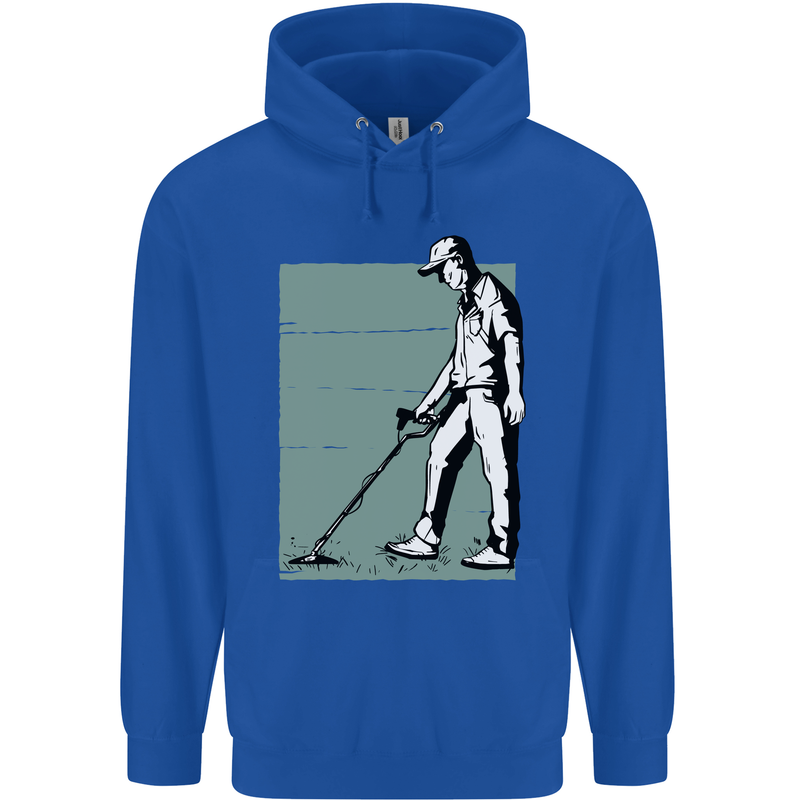A Man Metal Detecting Detector Mens 80% Cotton Hoodie Royal Blue