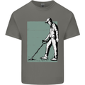 A Man Metal Detecting Detector Mens Cotton T-Shirt Tee Top Charcoal