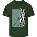 A Man Metal Detecting Detector Mens Cotton T-Shirt Tee Top Forest Green