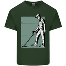 A Man Metal Detecting Detector Mens Cotton T-Shirt Tee Top Forest Green