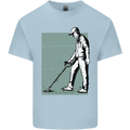 A Man Metal Detecting Detector Mens Cotton T-Shirt Tee Top Light Blue