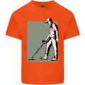 A Man Metal Detecting Detector Mens Cotton T-Shirt Tee Top Orange