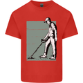 A Man Metal Detecting Detector Mens Cotton T-Shirt Tee Top Red