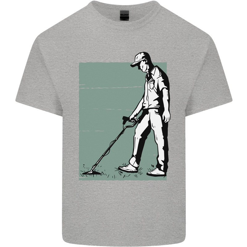 A Man Metal Detecting Detector Mens Cotton T-Shirt Tee Top Sports Grey