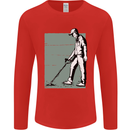 A Man Metal Detecting Detector Mens Long Sleeve T-Shirt Red