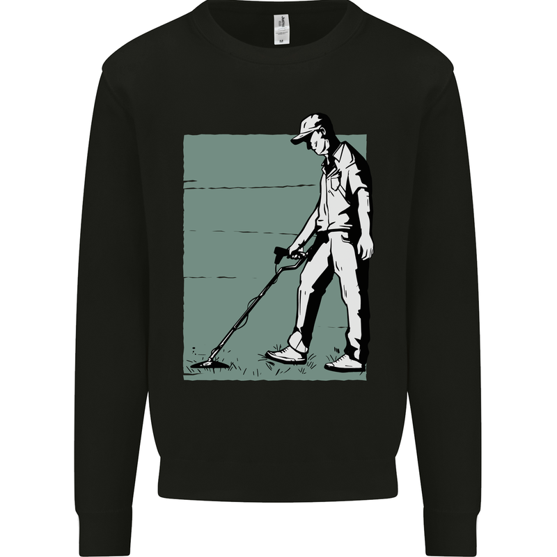 A Man Metal Detecting Detector Mens Sweatshirt Jumper Black