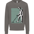 A Man Metal Detecting Detector Mens Sweatshirt Jumper Charcoal