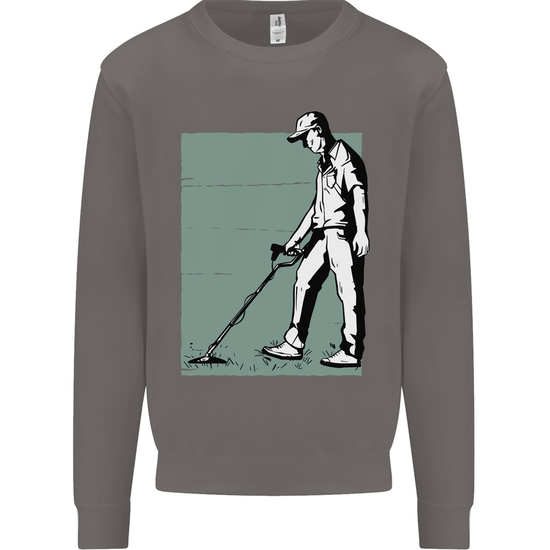 A Man Metal Detecting Detector Mens Sweatshirt Jumper Charcoal