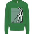 A Man Metal Detecting Detector Mens Sweatshirt Jumper Irish Green