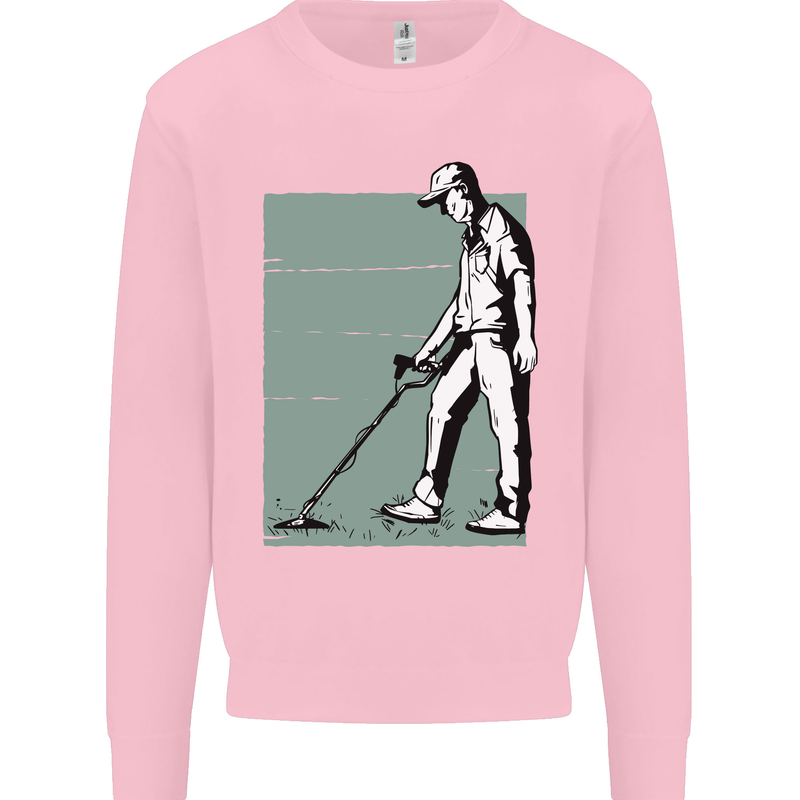 A Man Metal Detecting Detector Mens Sweatshirt Jumper Light Pink