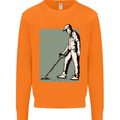 A Man Metal Detecting Detector Mens Sweatshirt Jumper Orange