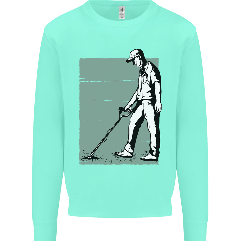 A Man Metal Detecting Detector Mens Sweatshirt Jumper Peppermint