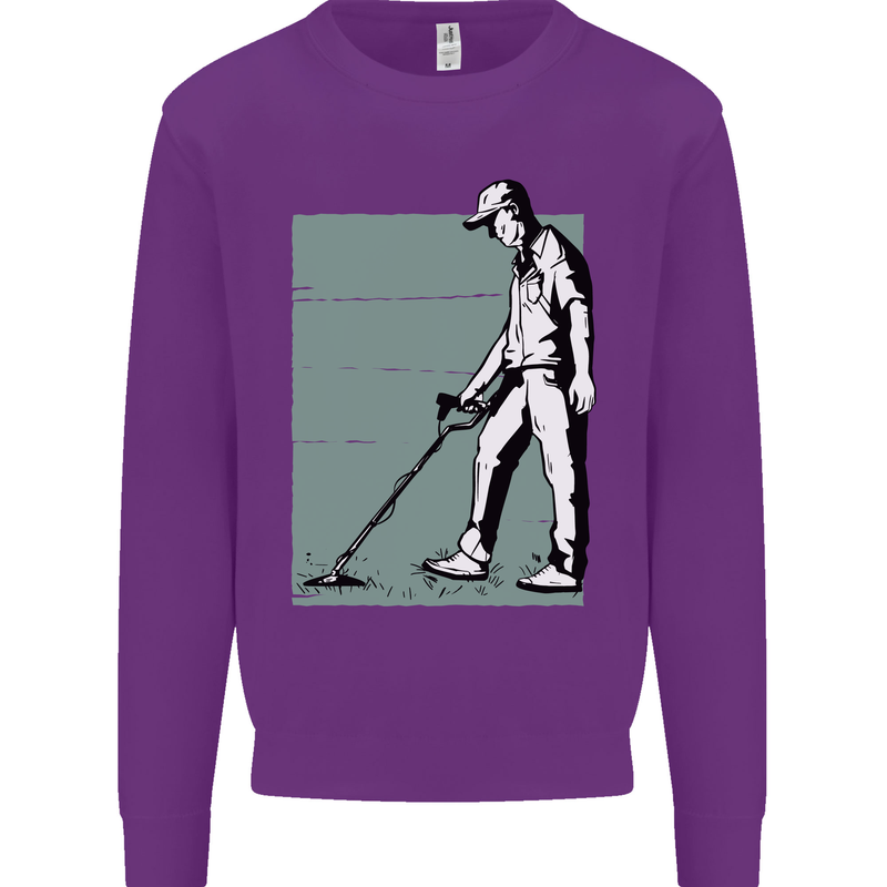 A Man Metal Detecting Detector Mens Sweatshirt Jumper Purple