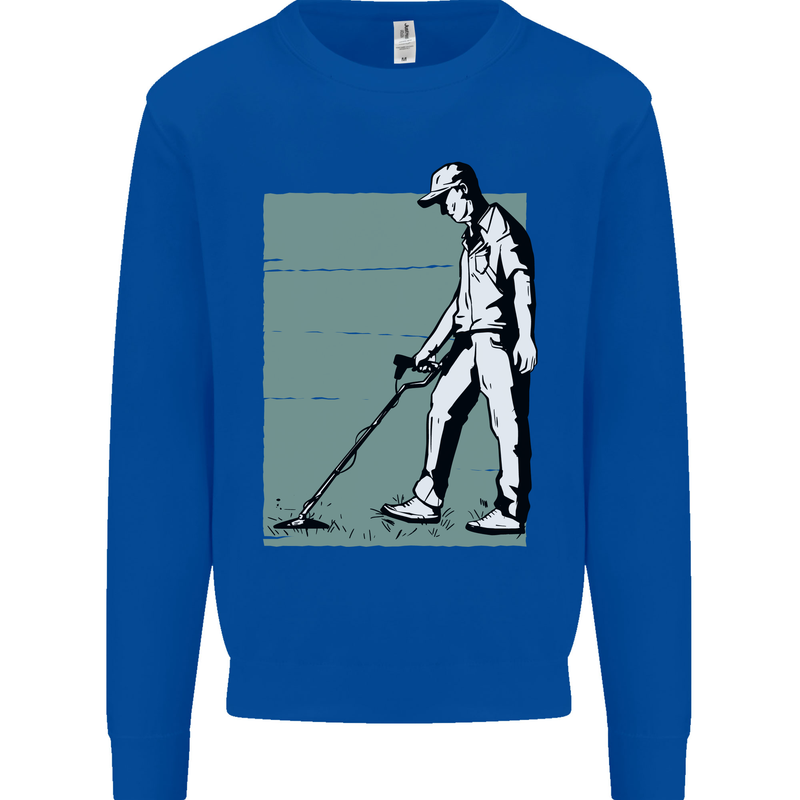 A Man Metal Detecting Detector Mens Sweatshirt Jumper Royal Blue