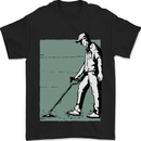 A Man Metal Detecting Detector Mens T-Shirt 100% Cotton Black