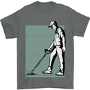 A Man Metal Detecting Detector Mens T-Shirt 100% Cotton Charcoal