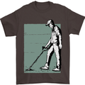 A Man Metal Detecting Detector Mens T-Shirt 100% Cotton Dark Chocolate