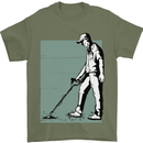 A Man Metal Detecting Detector Mens T-Shirt 100% Cotton Military Green