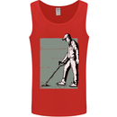 A Man Metal Detecting Detector Mens Vest Tank Top Red