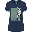 A Man Metal Detecting Detector Womens Wider Cut T-Shirt Navy Blue