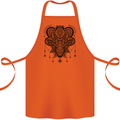 A Mandala Deer Cotton Apron 100% Organic Orange