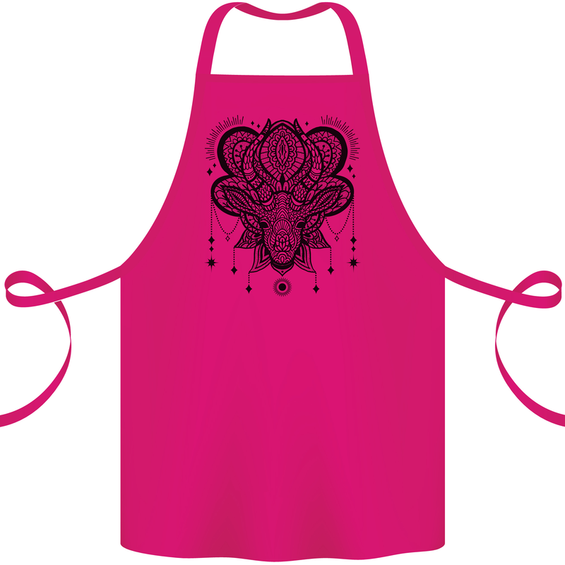 A Mandala Deer Cotton Apron 100% Organic Pink
