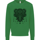 A Mandala Deer Kids Sweatshirt Jumper Irish Green