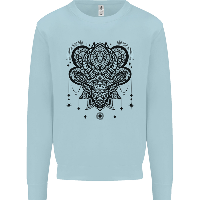 A Mandala Deer Kids Sweatshirt Jumper Light Blue