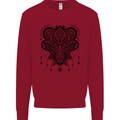 A Mandala Deer Kids Sweatshirt Jumper Red