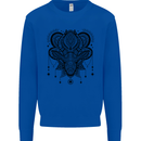 A Mandala Deer Kids Sweatshirt Jumper Royal Blue