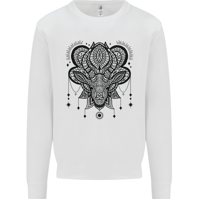 A Mandala Deer Kids Sweatshirt Jumper White