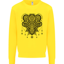 A Mandala Deer Kids Sweatshirt Jumper Yellow