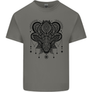 A Mandala Deer Kids T-Shirt Childrens Charcoal