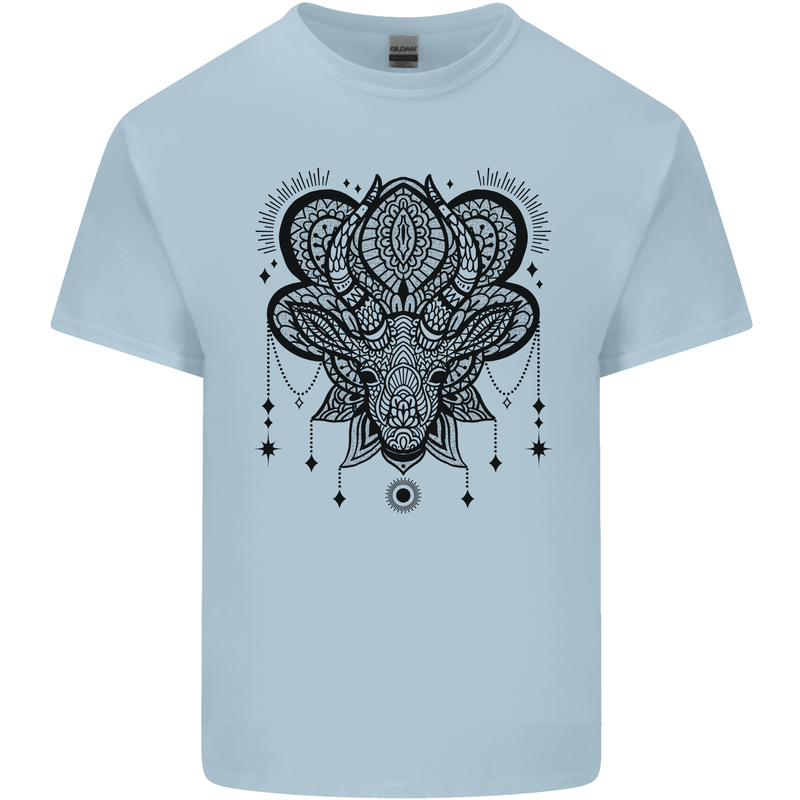 A Mandala Deer Kids T-Shirt Childrens Light Blue