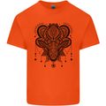 A Mandala Deer Kids T-Shirt Childrens Orange