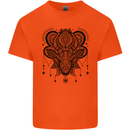 A Mandala Deer Kids T-Shirt Childrens Orange