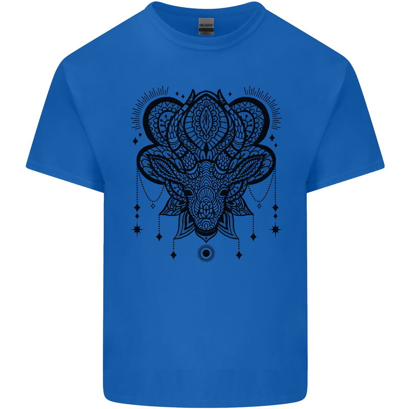 A Mandala Deer Kids T-Shirt Childrens Royal Blue