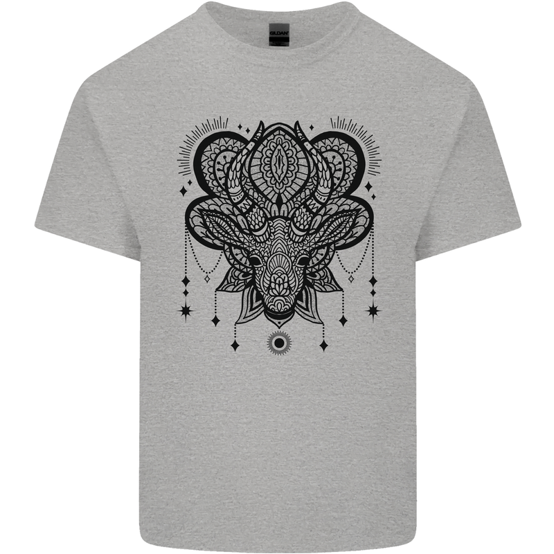 A Mandala Deer Kids T-Shirt Childrens Sports Grey