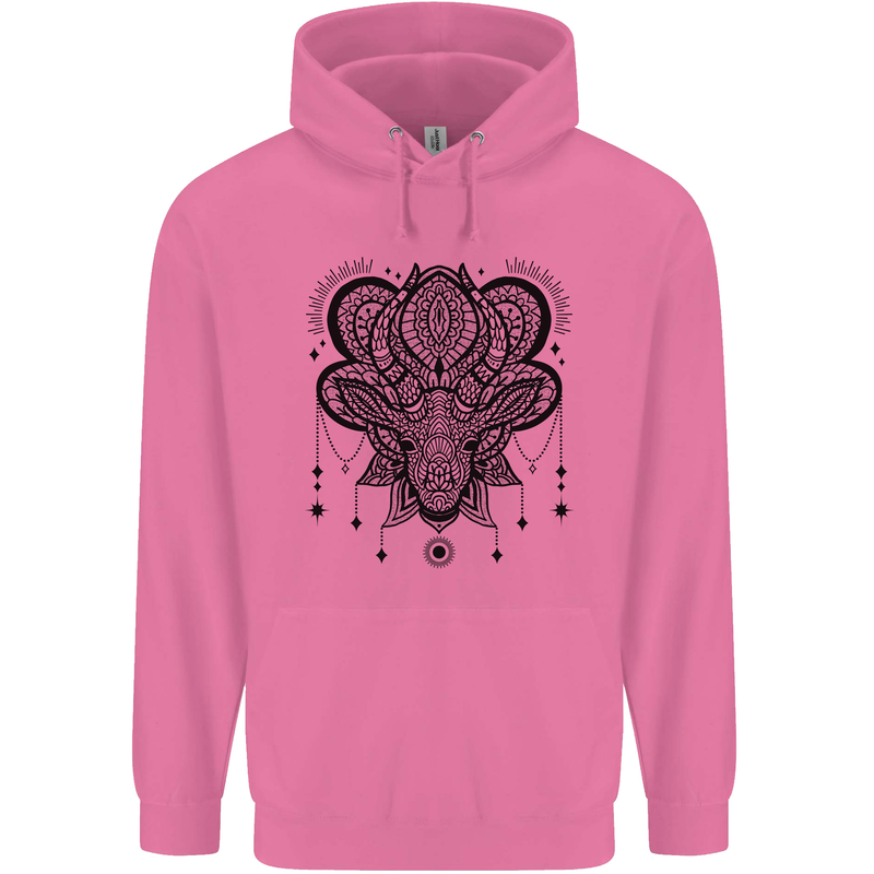 A Mandala Deer Mens 80% Cotton Hoodie Azelea