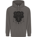 A Mandala Deer Mens 80% Cotton Hoodie Charcoal